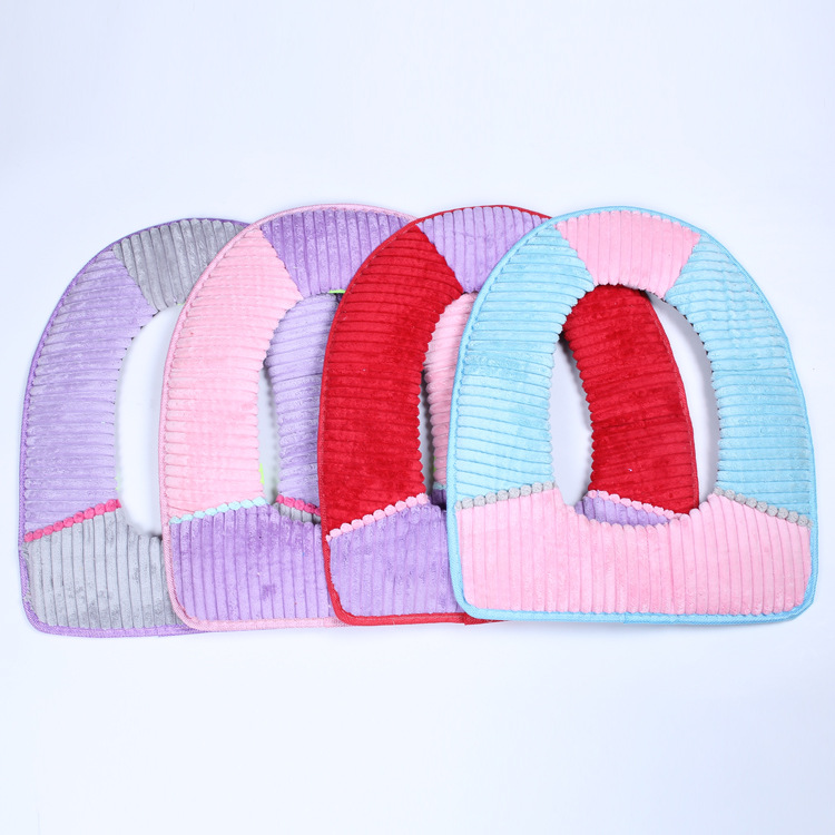 Yiwu special for thickening corduroy cushion thermal waterproof toilet seat cover customized wholesale