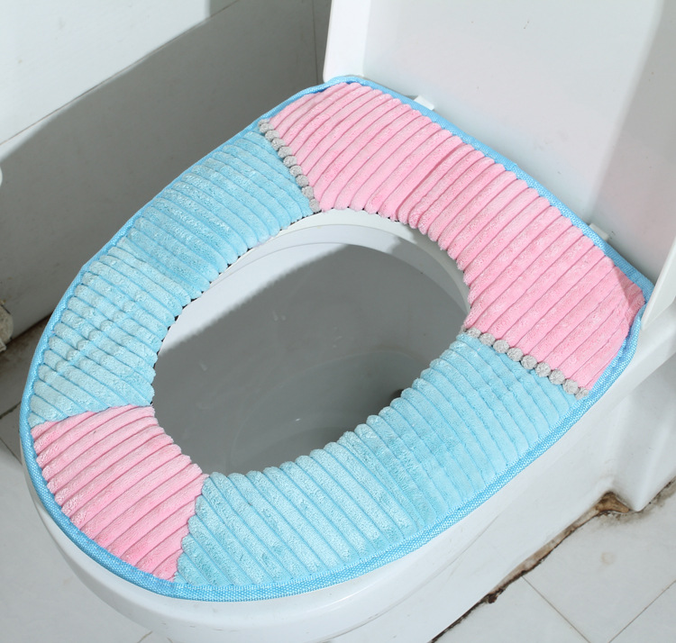 Yiwu special for thickening corduroy cushion thermal waterproof toilet seat cover customized wholesale