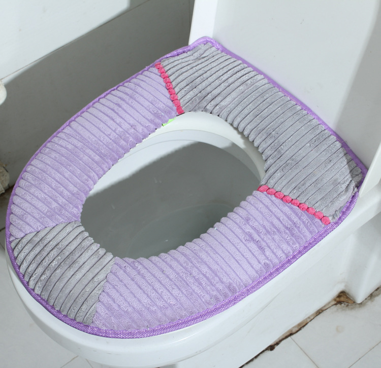 Yiwu special for thickening corduroy cushion thermal waterproof toilet seat cover customized wholesale
