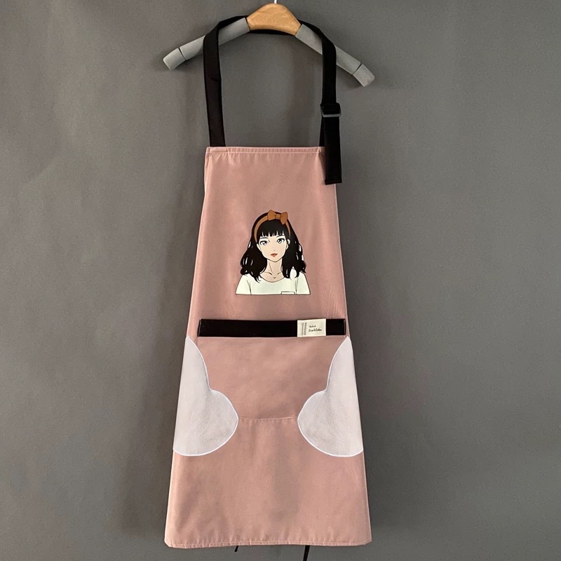 Can wipe hand apron female waterproof oil proof household kitchen lovely Japanese cooking apron work custom LOGO? Can wipe hand apron female waterproof oil proof household kitchen lovely Japanese cooking apron work custom LOGO?