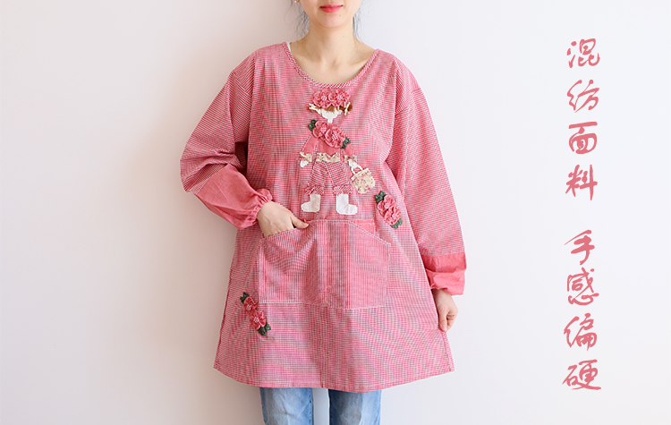 Korean Style Cute Fashion Oil-Proof Bib Overclothes Baking Floral Coffee Shop Painting Work Clothes Long Sleeve Apron Korean Style Cute Fashion Oil-Proof Bib Overclothes Baking Floral Coffee Shop Painting Work Clothes Long Sleeve Apron