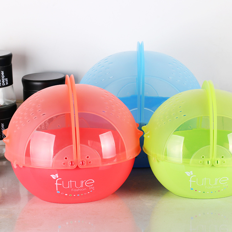 Creative Kitchen Flip Rotating Drain Basket Fruit and Vegetable Cleaning Basin Dish Washing Basket Plastic Drain Basket Set