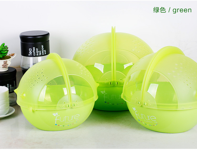 Creative Kitchen Flip Rotating Drain Basket Fruit and Vegetable Cleaning Basin Dish Washing Basket Plastic Drain Basket Set