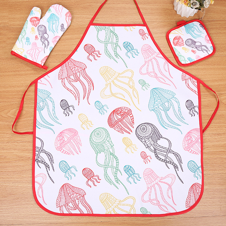 Ocean Microwave Oven Gloves Mat Apron Three Suits Heat Resistant Padded Heat Insulation Gloves Mat Apron Set Ocean Microwave Oven Gloves Mat Apron Three Suits Heat Resistant Padded Heat Insulation Gloves Mat Apron Set