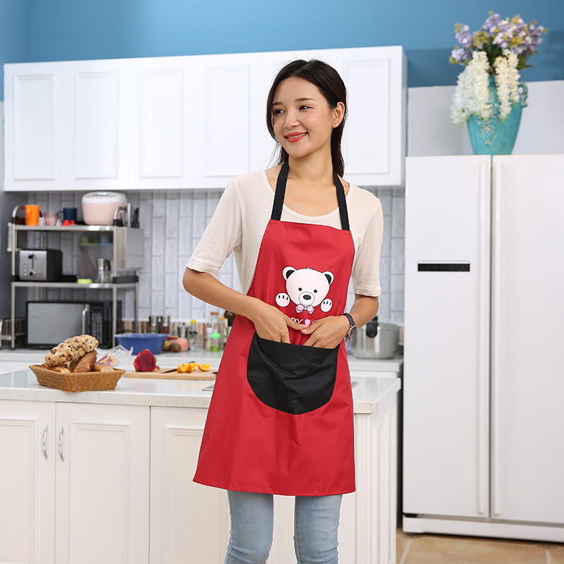 Breathable Cartoon Cartoon Bear Head Cute Sleeveless Cover Kitchen Apron Custom Advertising Apron Printing Logo
