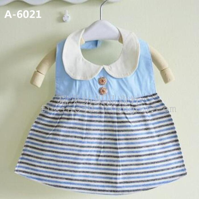 Baby cotton apron baby saliva pocket striped waterproof rice clothes mother and baby supplies