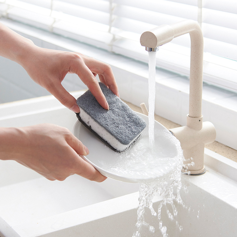 Factory Direct Sales Sponge Cleaning Brush Kitchenware Cloth Dish-Washing Sponge Decontamination Magic Sponge 3 PCs