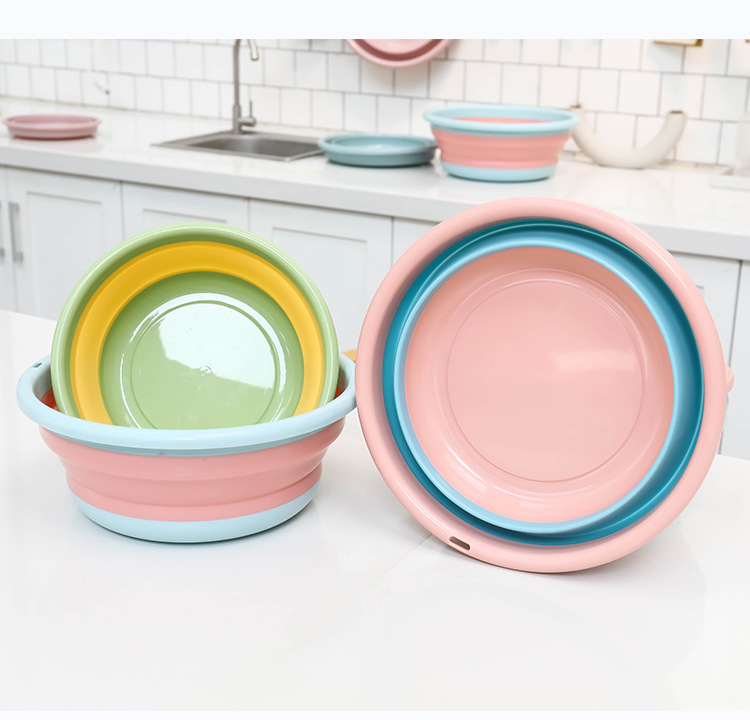 Folding Washbasin Portable Travel Plastic Bason Scaling Basin Feet Feet Basin Household Folding Basin