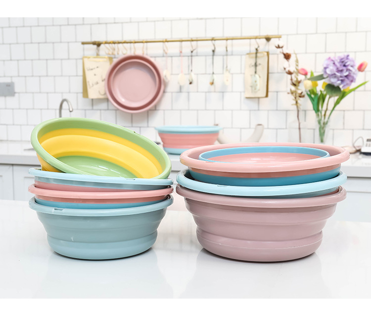 Folding Washbasin Portable Travel Plastic Bason Scaling Basin Feet Feet Basin Household Folding Basin