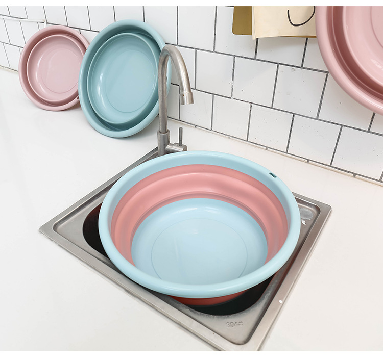Folding Washbasin Portable Travel Plastic Bason Scaling Basin Feet Feet Basin Household Folding Basin