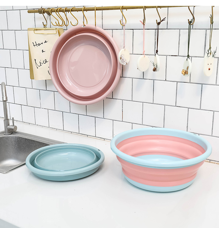 Folding Washbasin Portable Travel Plastic Bason Scaling Basin Feet Feet Basin Household Folding Basin