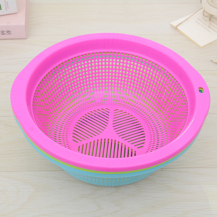 Colorful Thickened Kitchen Rice Washing Machine Rice Washing Filter Rice Rinsing Basin Plastic Vegetable Basket Vegetable Washer Basket 2 Yuan Store Department Store