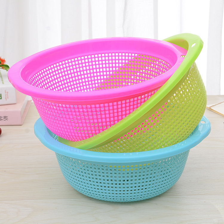 Colorful Thickened Kitchen Rice Washing Machine Rice Washing Filter Rice Rinsing Basin Plastic Vegetable Basket Vegetable Washer Basket 2 Yuan Store Department Store