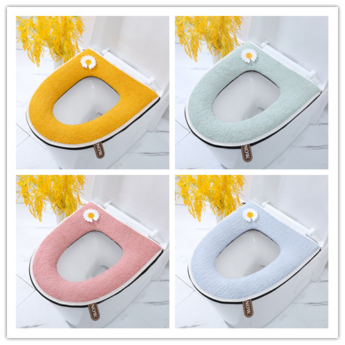 2021 New Toilet Mat Thickened Toilet Seat Domestic Toilet Four Seasons Universal Closestool Cushion Waterproof Cover Toilet Seat