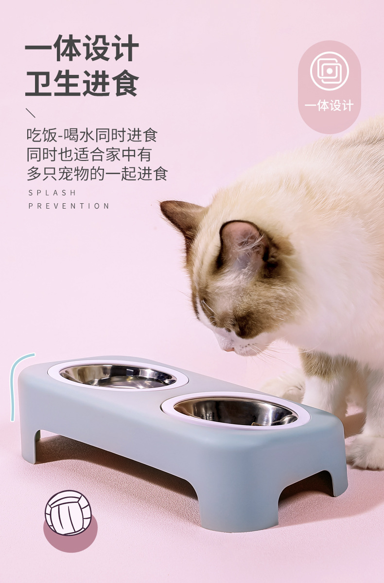 Wholesale New Stainless Steel Dog Bowl Cat Simple Pet Double Bowl Candy Color Plastic Dog Basin Tableware Pet Bowl Wholesale New Stainless Steel Dog Bowl Cat Simple Pet Double Bowl Candy Color Plastic Dog Basin Tableware Pet Bowl