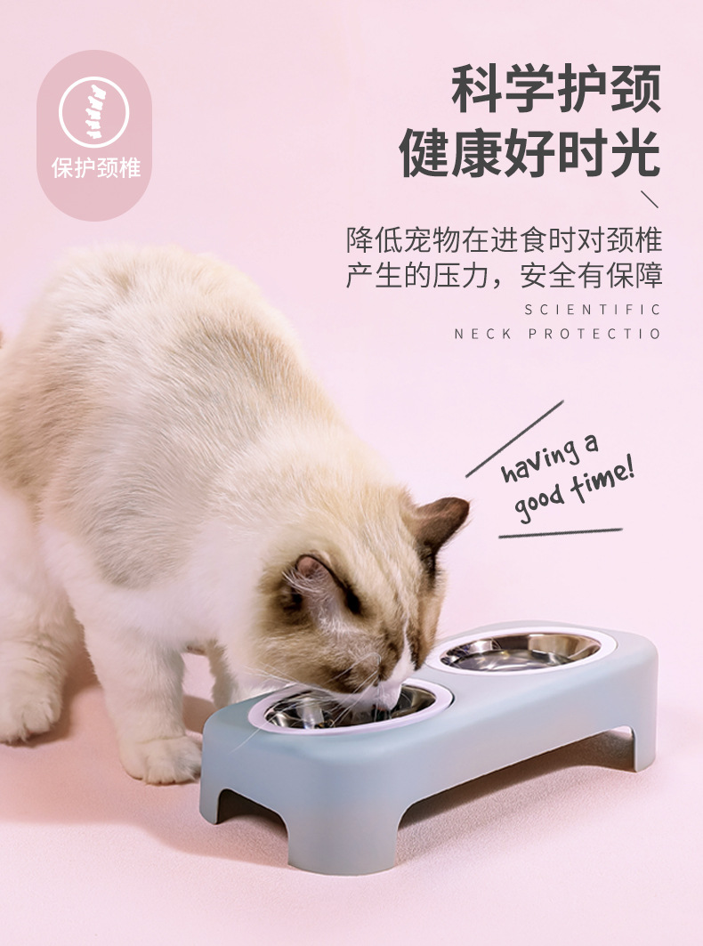 Wholesale New Stainless Steel Dog Bowl Cat Simple Pet Double Bowl Candy Color Plastic Dog Basin Tableware Pet Bowl Wholesale New Stainless Steel Dog Bowl Cat Simple Pet Double Bowl Candy Color Plastic Dog Basin Tableware Pet Bowl
