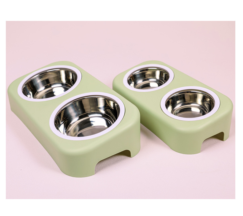Wholesale New Stainless Steel Dog Bowl Cat Simple Pet Double Bowl Candy Color Plastic Dog Basin Tableware Pet Bowl Wholesale New Stainless Steel Dog Bowl Cat Simple Pet Double Bowl Candy Color Plastic Dog Basin Tableware Pet Bowl