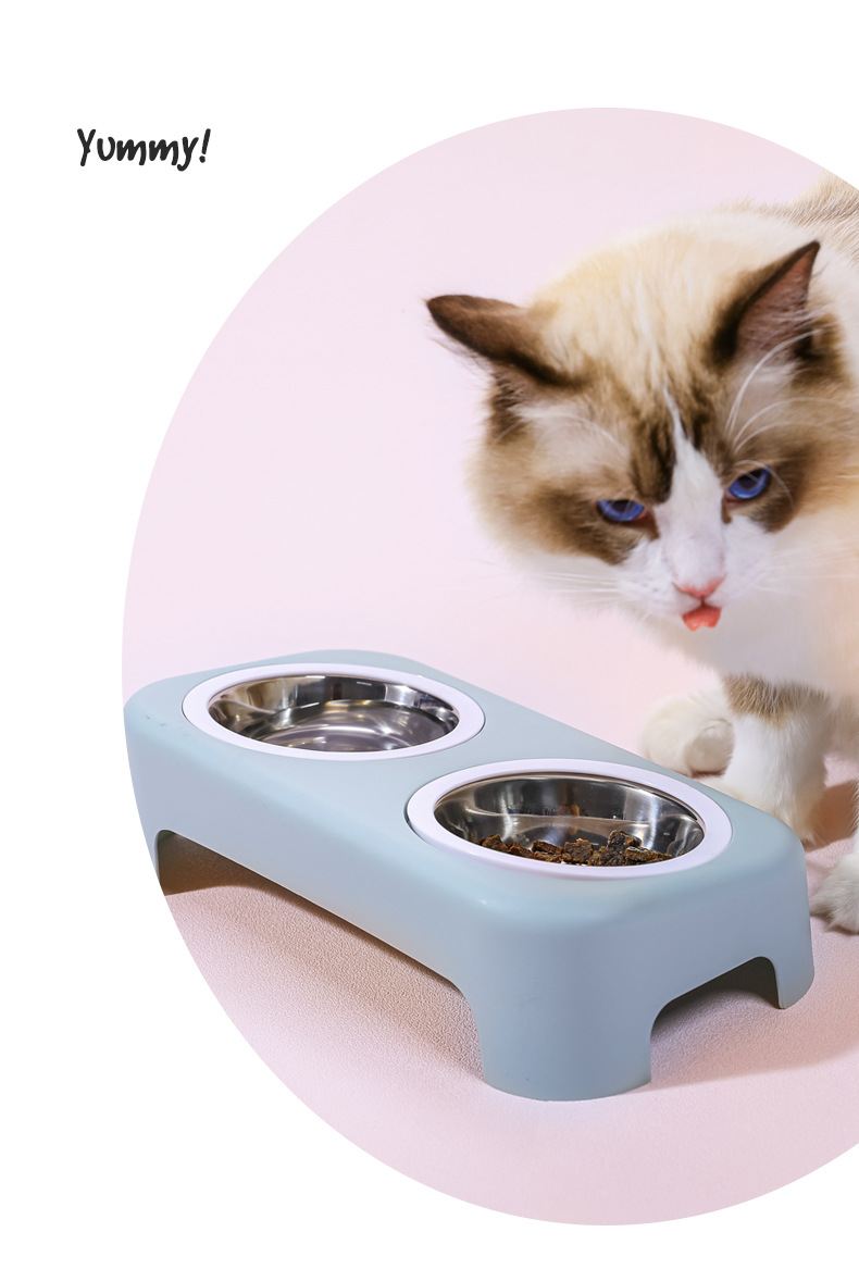Wholesale New Stainless Steel Dog Bowl Cat Simple Pet Double Bowl Candy Color Plastic Dog Basin Tableware Pet Bowl Wholesale New Stainless Steel Dog Bowl Cat Simple Pet Double Bowl Candy Color Plastic Dog Basin Tableware Pet Bowl