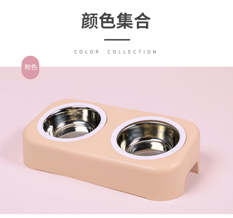 Wholesale New Stainless Steel Dog Bowl Cat Simple Pet Double Bowl Candy Color Plastic Dog Basin Tableware Pet Bowl Wholesale New Stainless Steel Dog Bowl Cat Simple Pet Double Bowl Candy Color Plastic Dog Basin Tableware Pet Bowl
