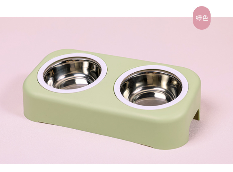 Wholesale New Stainless Steel Dog Bowl Cat Simple Pet Double Bowl Candy Color Plastic Dog Basin Tableware Pet Bowl Wholesale New Stainless Steel Dog Bowl Cat Simple Pet Double Bowl Candy Color Plastic Dog Basin Tableware Pet Bowl