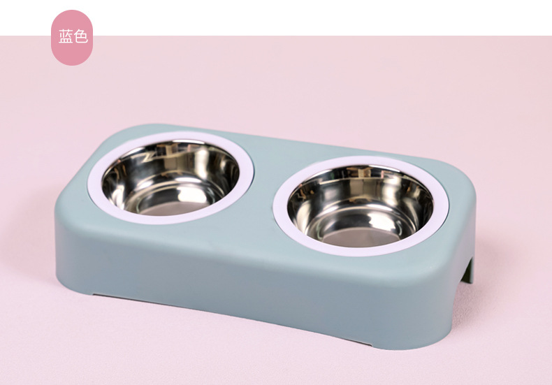 Wholesale New Stainless Steel Dog Bowl Cat Simple Pet Double Bowl Candy Color Plastic Dog Basin Tableware Pet Bowl Wholesale New Stainless Steel Dog Bowl Cat Simple Pet Double Bowl Candy Color Plastic Dog Basin Tableware Pet Bowl