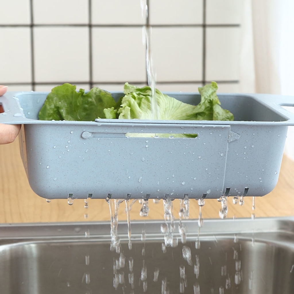 Expandable wash basin wash basin wash basin drain basket plastic fruit storage basket kitchen sink sink sink sink sink shelf