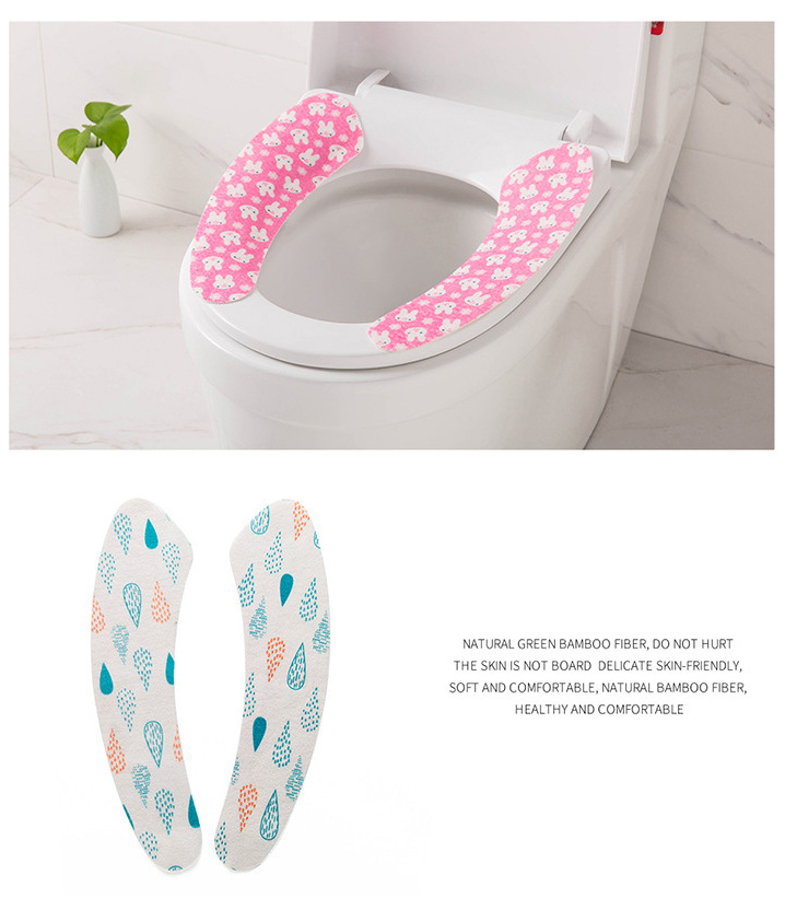 Printed Cartoon Cutting Adhesive Static Happy Day Washable Bathroom Toilet Seat Closestool Cushion