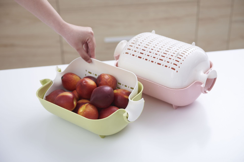 Double Layer Vegetable Washing Basket Draining Basin Household Plastic Rotating Disk Kitchen Fruit Storage Basket Plastic Vegetable Basket Double Layer Vegetable Washing Basket Draining Basin Household Plastic Rotating Disk Kitchen Fruit Storage Basket Plastic Vegetable Basket