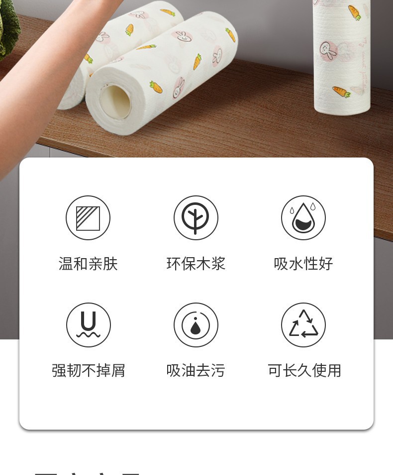 Lazy Rag Disposable Dishcloth Washing Non-Woven Cleaning Cloth Cleaning Cloth Oil-Free Scouring Pad Kitchen Supplies