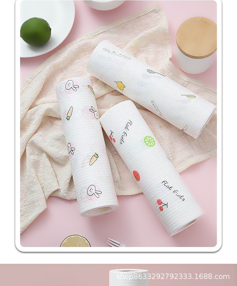 Lazy Rag Disposable Dishcloth Washing Non-Woven Cleaning Cloth Cleaning Cloth Oil-Free Scouring Pad Kitchen Supplies