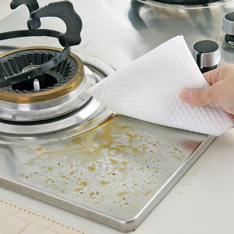Lazy Rag Disposable Dishcloth Washing Non-Woven Cleaning Cloth Cleaning Cloth Oil-Free Scouring Pad Kitchen Supplies