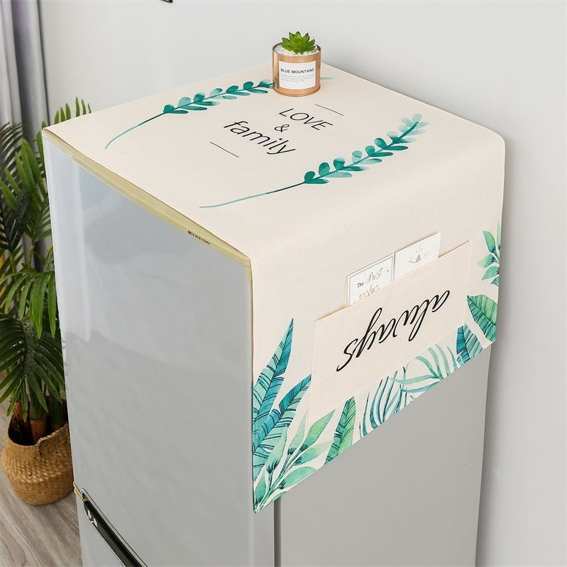 Fabric Waterproof Oil-Proof Automatic Roller Washing Machine Cover Cloth Sun Protection Double Open Refrigerator Dust Cover Microwave Oven Cover Towel