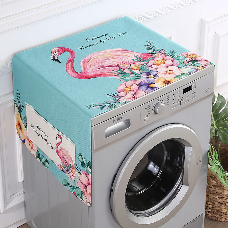 Fabric Waterproof Oil-Proof Automatic Roller Washing Machine Cover Cloth Sun Protection Double Open Refrigerator Dust Cover Microwave Oven Cover Towel