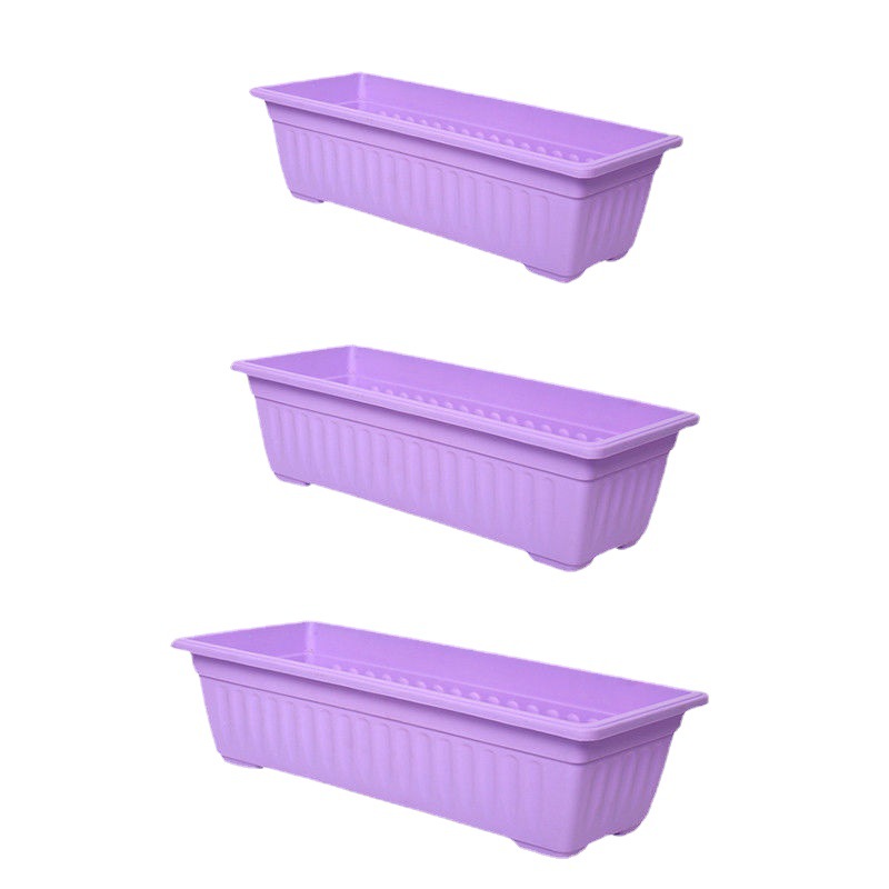 Planting Basin Boxes Balcony Family Balcony Vegetable Rectangular Plastic Strip Flowerpot Pot Pot Planting Pot Amazon