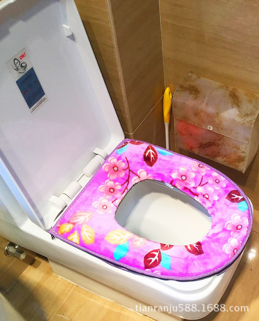 2016 new thickopened toilet mat high-grade zip fastener dual purpose toilet seat cover warm cushion winter must