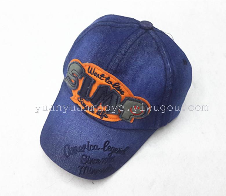 Korean washing children&#039;s cowboy and pasted cloth embroidered Baseball Cap