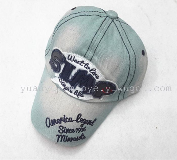 Korean washing children's cowboy and pasted cloth embroidered Baseball Cap
