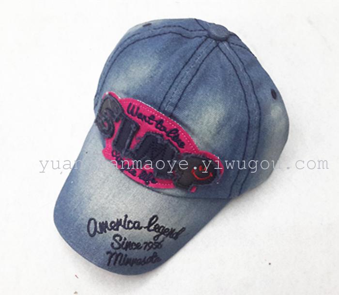 Korean washing children's cowboy and pasted cloth embroidered Baseball Cap