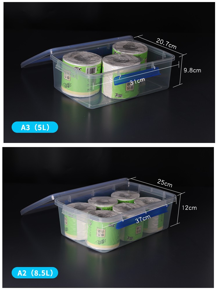 New clipon crisper manufacturers storage box PP plastic storage box rectangular transparent sealed refrigerator box