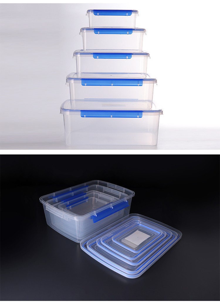 New clipon crisper manufacturers storage box PP plastic storage box rectangular transparent sealed refrigerator box