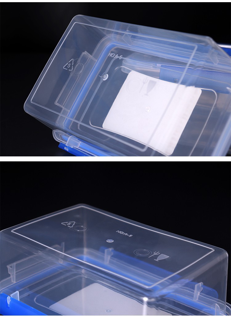 New clipon crisper manufacturers storage box PP plastic storage box rectangular transparent sealed refrigerator box