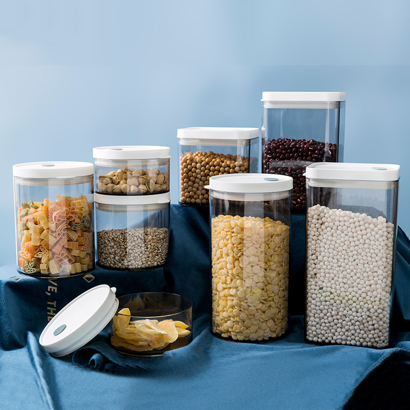 Food storage box plastic transparent cover dustproof household kitchen large capacity sealed tank grain storage box