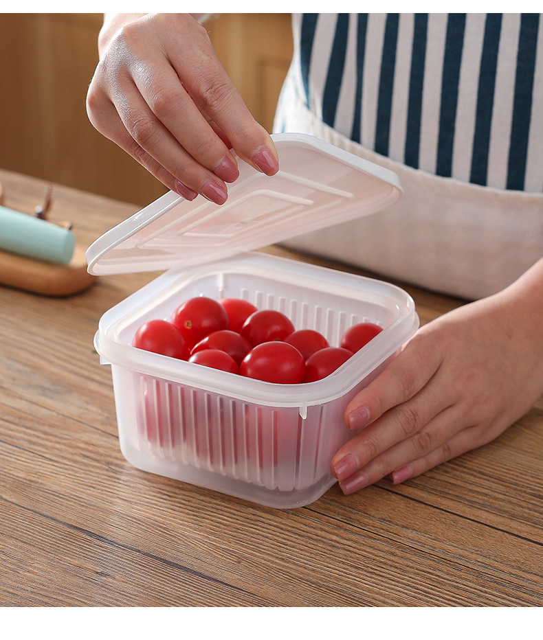 Green onion crisper Refrigerator Fruit and vegetable storage box Kitchen with lid sealed square storage box