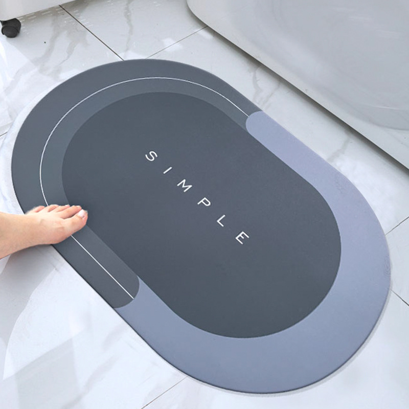 Household Diatom Ooze Floor Mat Living Room and Bathroom Absorbent Non-Slip Cushion Bathroom Step Mat Toilet Bathroom Doormat