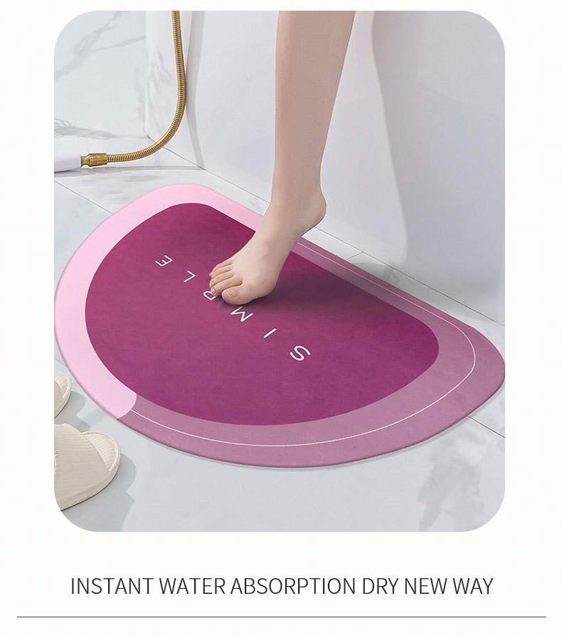 Household Diatom Ooze Floor Mat Living Room and Bathroom Absorbent Non-Slip Cushion Bathroom Step Mat Toilet Bathroom Doormat