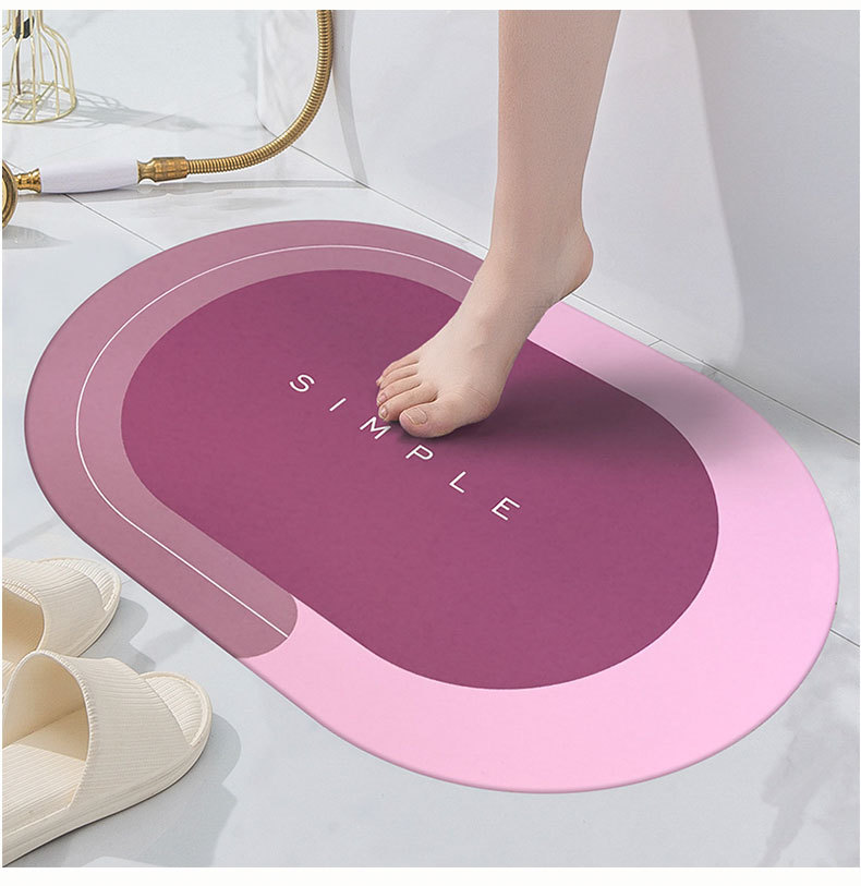 Household Diatom Ooze Floor Mat Living Room and Bathroom Absorbent Non-Slip Cushion Bathroom Step Mat Toilet Bathroom Doormat