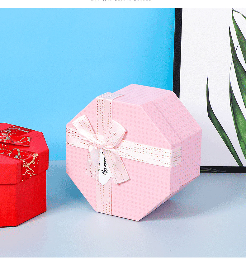New Fashion Simple Exquisite Gift Box Polygon Tiandigai Sets of Boxes Paper Box Gift Storage Box Boutique Gift