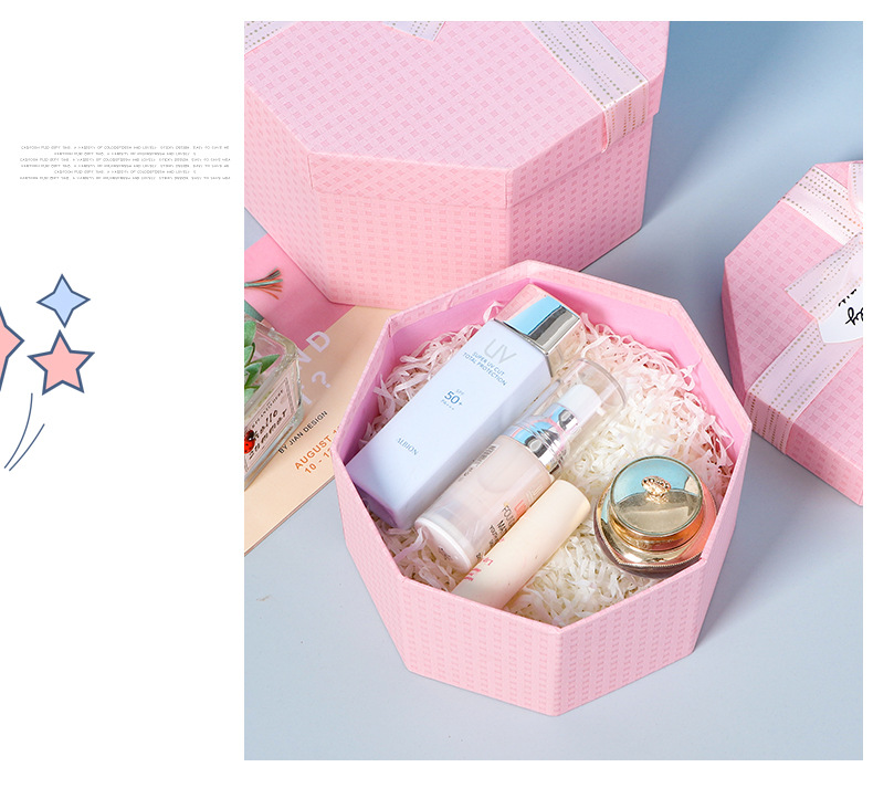 New Fashion Simple Exquisite Gift Box Polygon Tiandigai Sets of Boxes Paper Box Gift Storage Box Boutique Gift