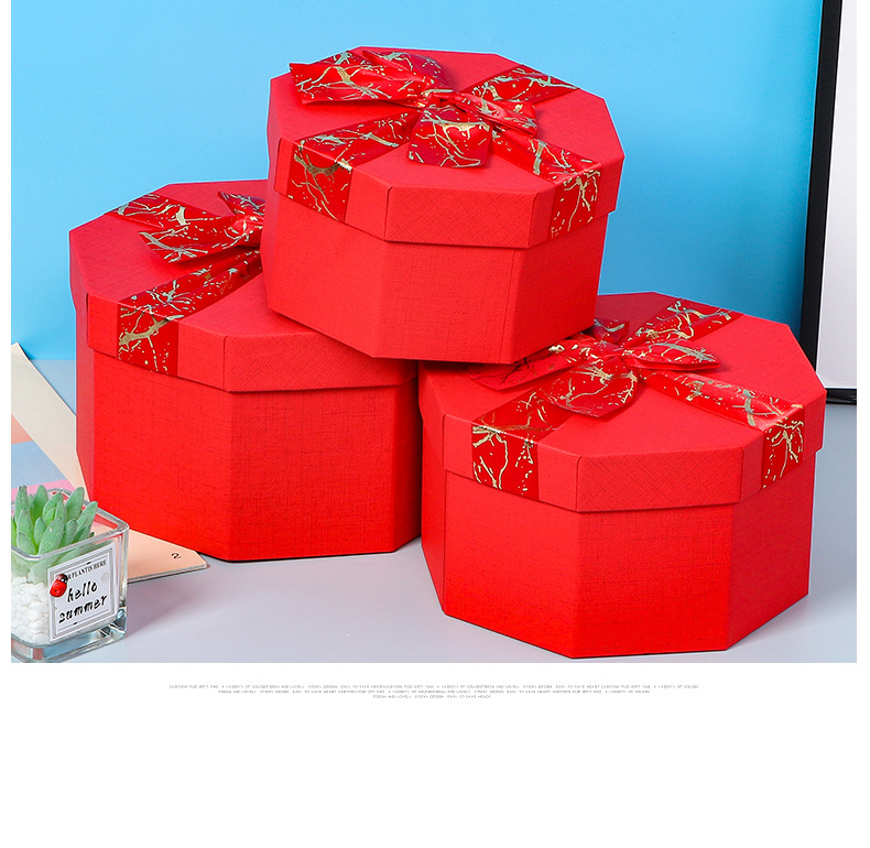 New Fashion Simple Exquisite Gift Box Polygon Tiandigai Sets of Boxes Paper Box Gift Storage Box Boutique Gift