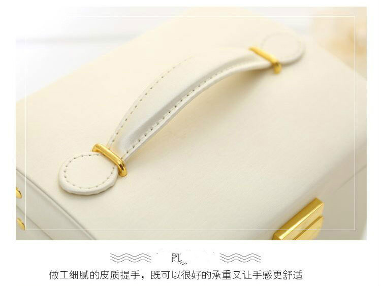 Cross-Border Shangpin PU Leather Jewelry Box Three-Layer Double Drawer Jewellery Box Rings Ear Studs Earrings Large Storage Box